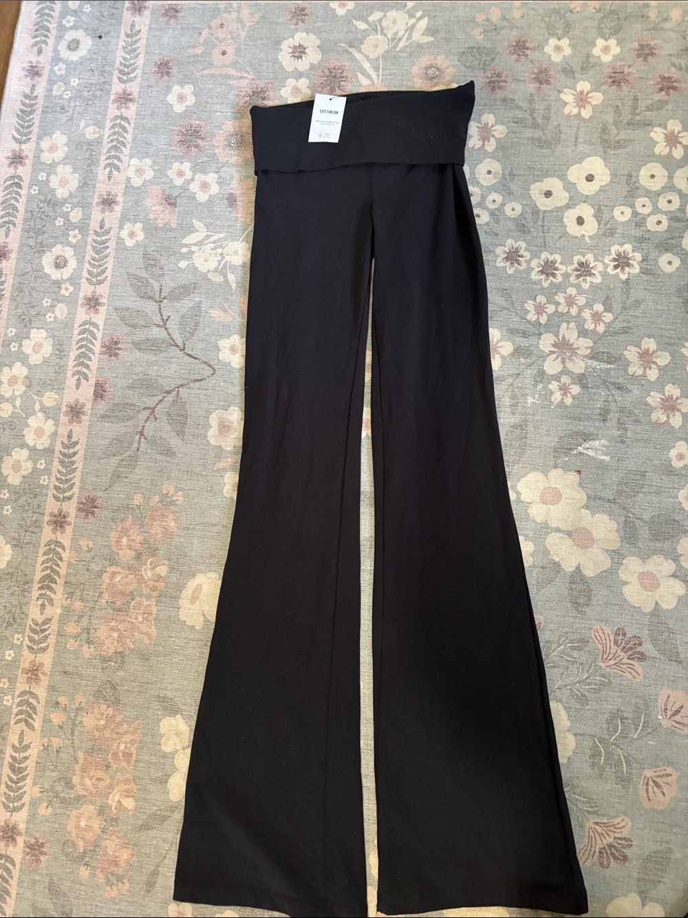 Cotton On NWT Black Bootcut Fold-Over Waist Pants